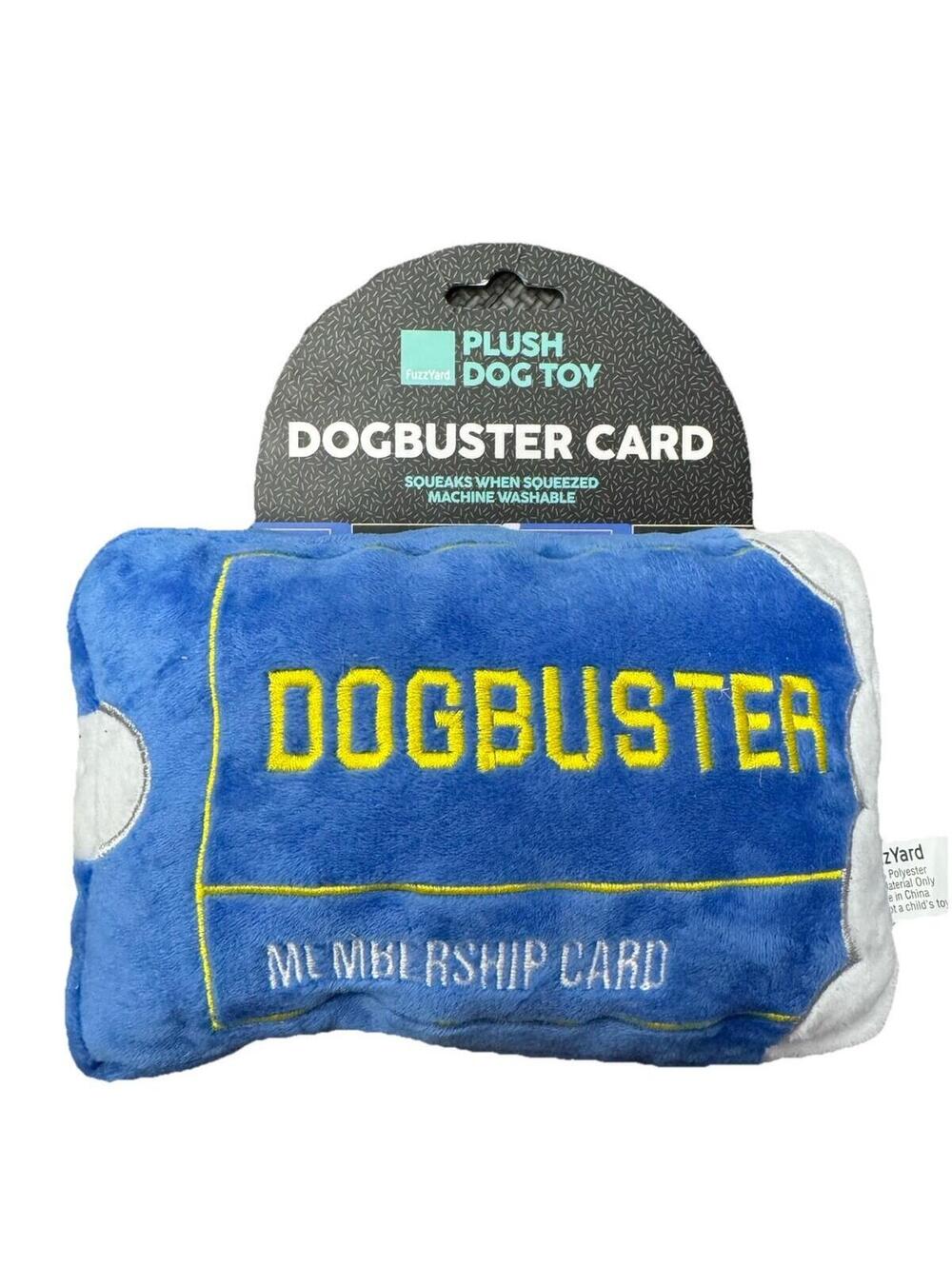 (RGB3) FuzzYard Dogbuster Card Plush Dog Toy Squeaky Parody Membership